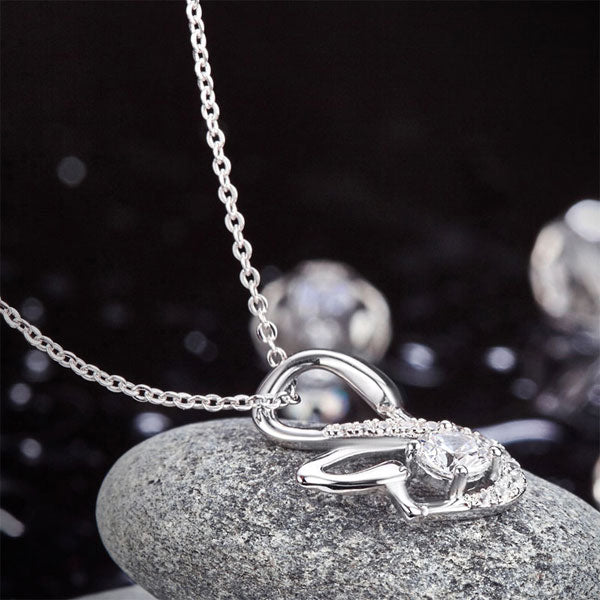 Swan Pendant Necklace 925 Sterling Silver Jewelry Created Diamond Necklace