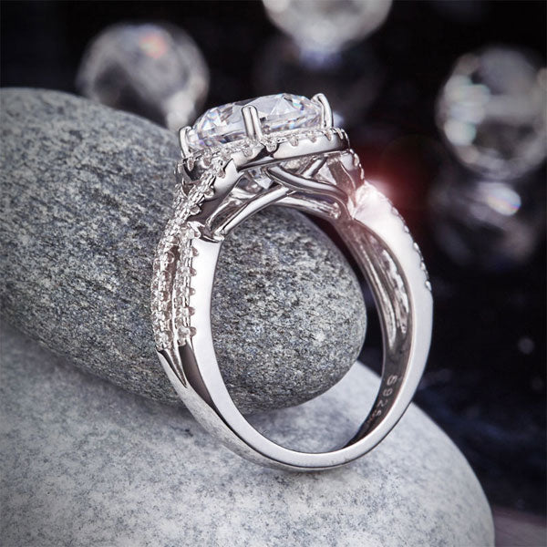 3 Carat Created Diamond 925 Sterling Silver Wedding Engagement Luxury Ring Promise Anniversary