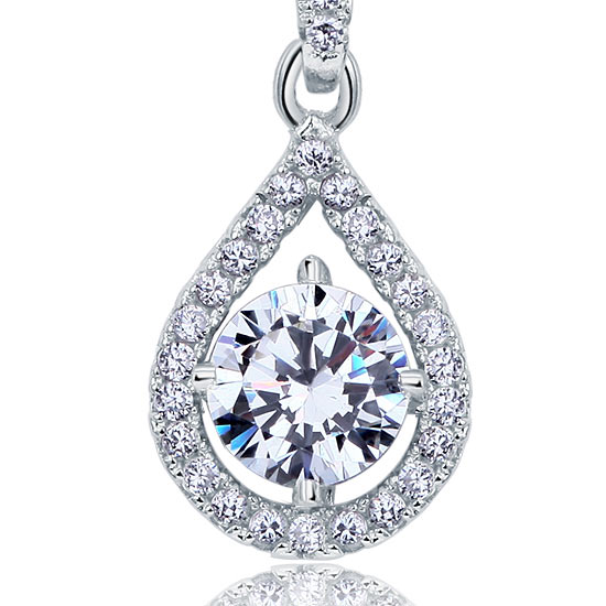 1 Carat Round Cut Created Diamond Bridal 925 Sterling Silver Pendant Necklace