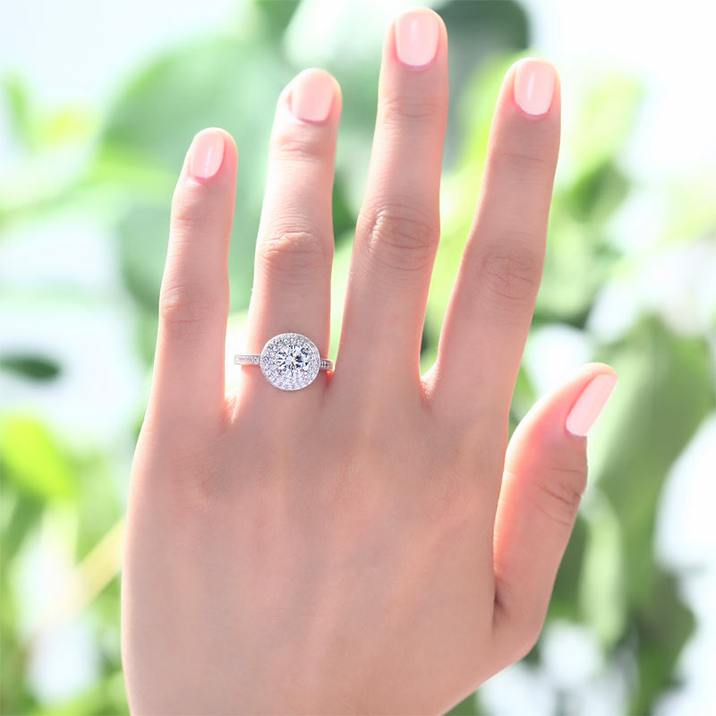 1 Carat Round Cut Created Diamond Wedding Engagement Sterling 925 Silver Ring