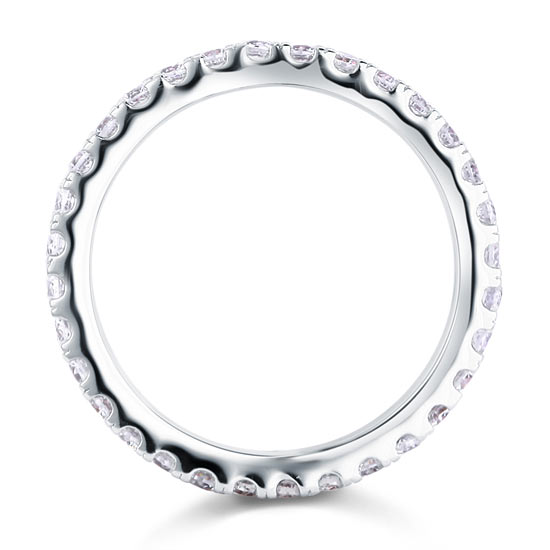 Eternity Ring Created Diamond Solid Sterling 925 Silver Wedding Band