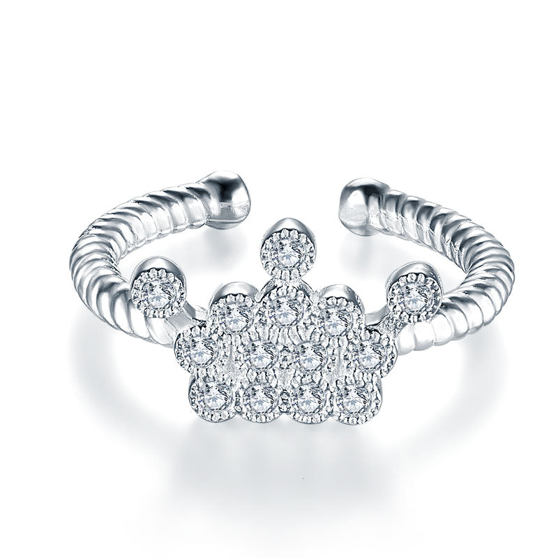 Kids Girls Princess Crown Ring Solid 925 Sterling Silver Children Jewelry