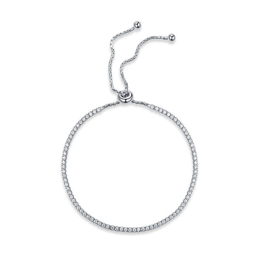 Solid 925 Sterling Silver Bracelet Adjustable Fashion Birthday Bridesmaid Gift