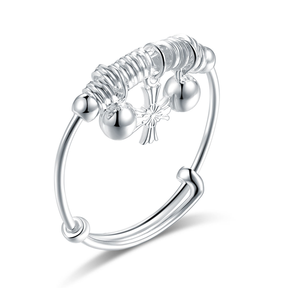 Dangle Cross Newborn Baby 999 Silver Baby Bangle