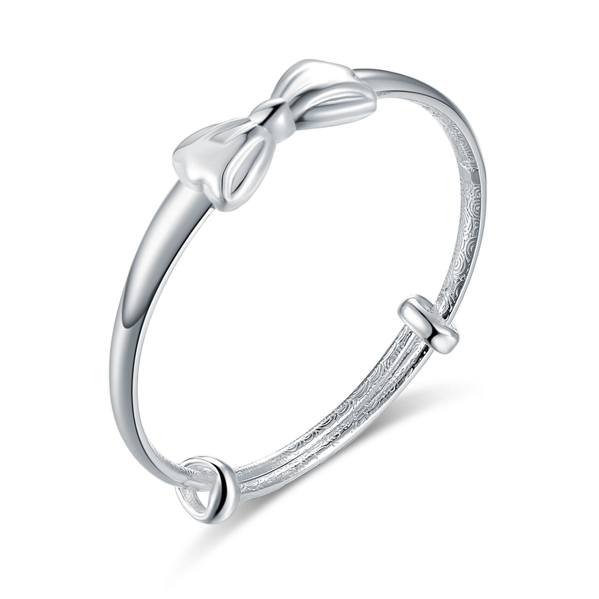 Newborn Baby 999 Silver Baby Bangle Ribbon