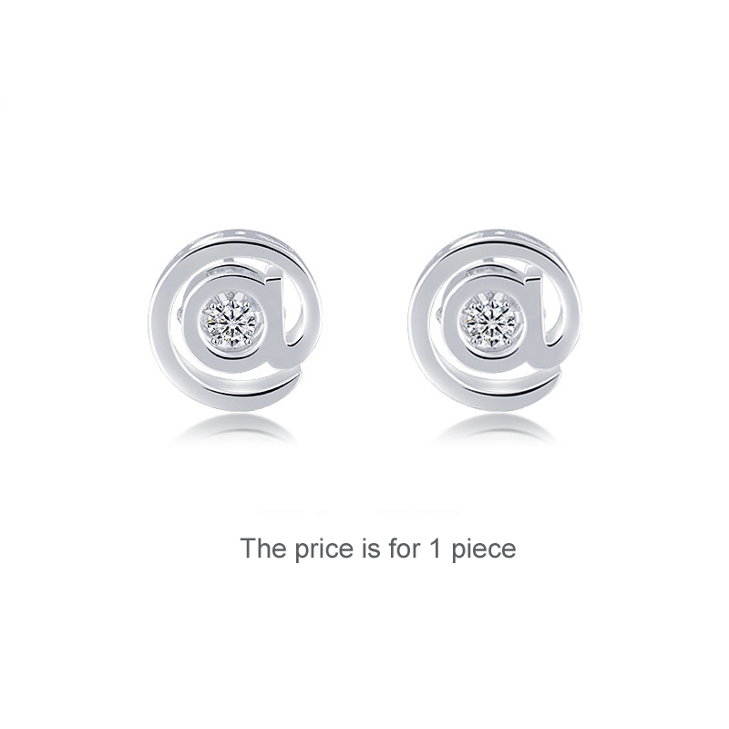 @ Stud Moissanite Diamond Dancing Stone Earring (1 Piece) Unisex 925 Sterling Silver