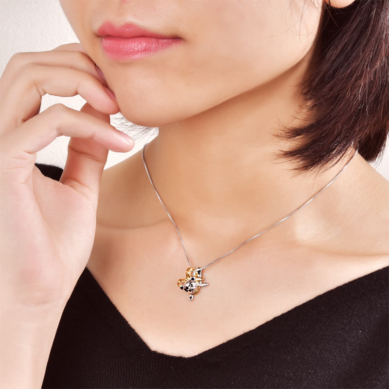 Lovely Bear Pendant Necklace 925 Sterling Silver