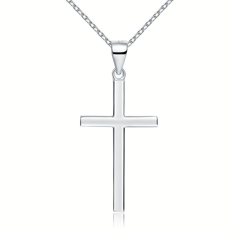 Cross Pendant Necklace Solid 925 Sterling Silver