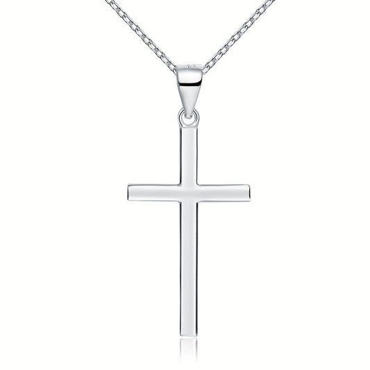 Cross Pendant Necklace Solid 925 Sterling Silver
