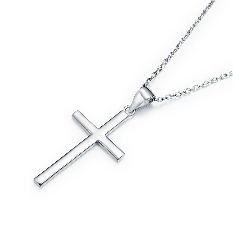 Cross Pendant Necklace Solid 925 Sterling Silver