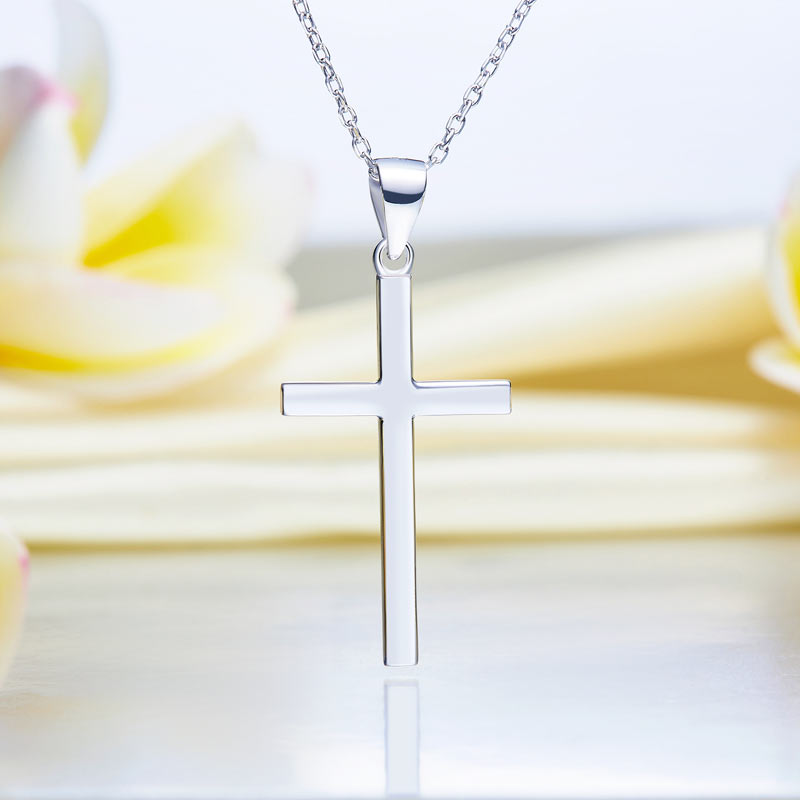Cross Pendant Necklace Solid 925 Sterling Silver