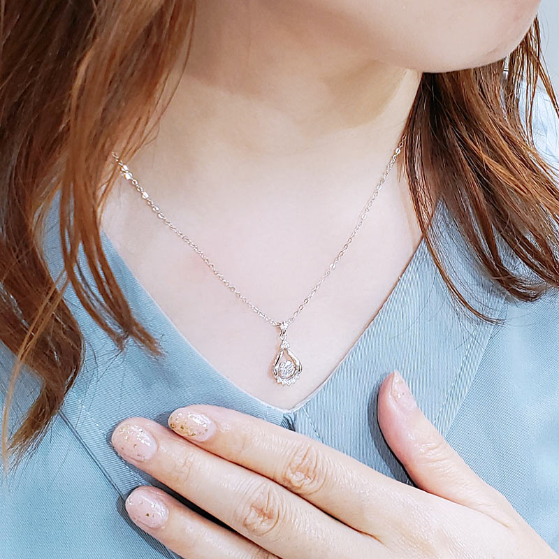 Dancing Stone 0.5 Carat Moissanite Diamond Necklace 925 Sterling Silver