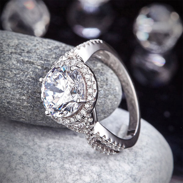 3 Carat Created Diamond 925 Sterling Silver Wedding Engagement Luxury Ring Promise Anniversary