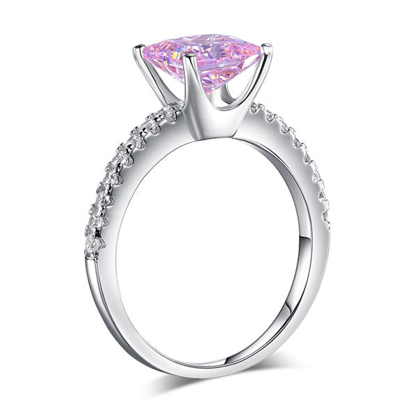 1.5 Ct Fancy Pink Created Diamond 925 Sterling Silver Wedding Ring Promise Anniversary
