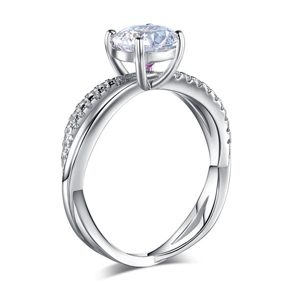 925 Sterling Silver Wedding Promise Anniversary Ring 1.25 Ct Created Diamond