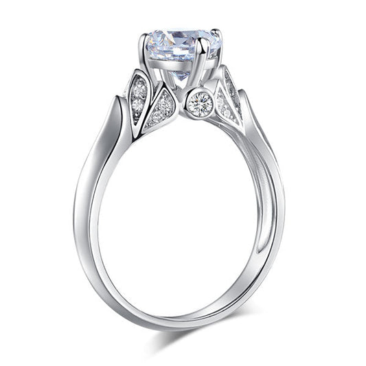 925 Sterling Silver Wedding Promise Anniversary Ring 1.25 Ct Created Diamond