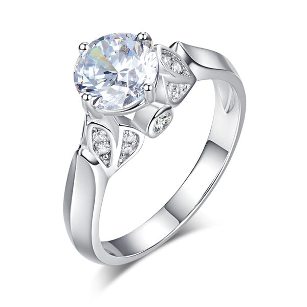 925 Sterling Silver Wedding Promise Anniversary Ring 1.25 Ct Created Diamond