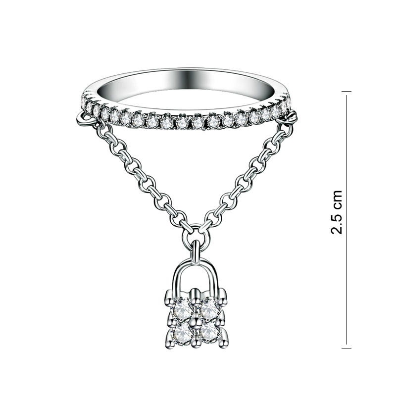 Solid 925 Sterling Silver Band Ring Dangle Purse Sparkling Created Diamond Ring