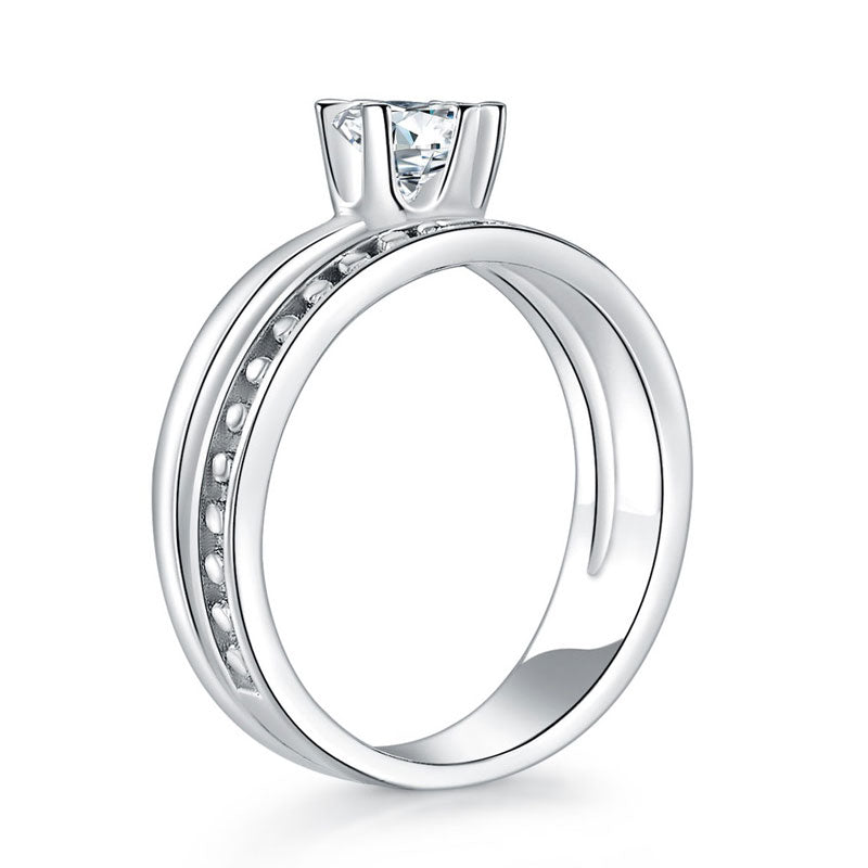 Round Cut 1 Ct Created Diamond 925 Sterling Silver Ring