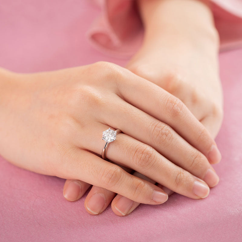 1.5 Carat Moissanite Diamond Solitaire Engagement Ring 925 Sterling Silver