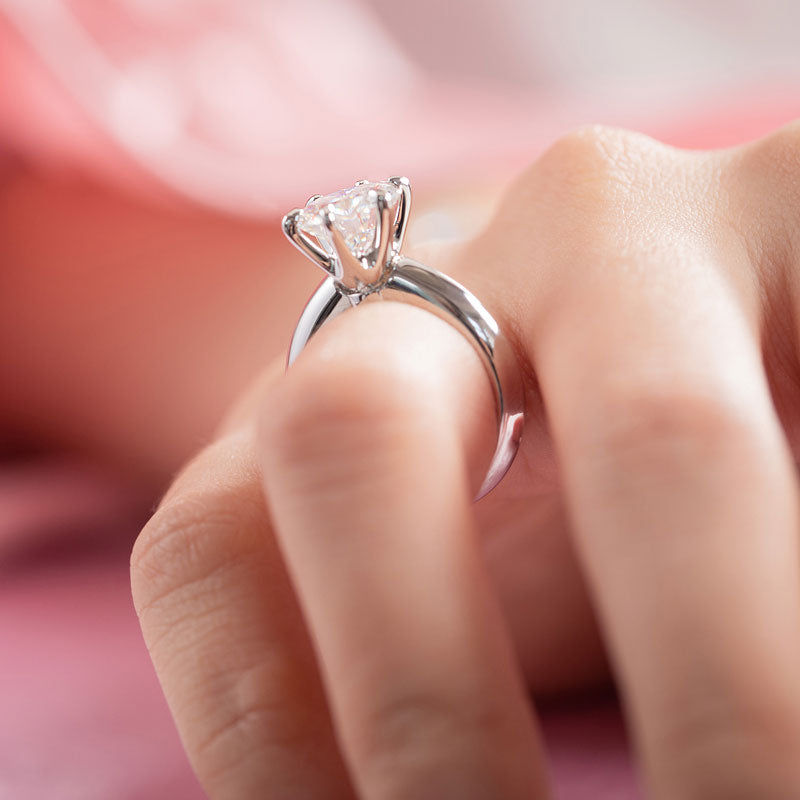 3 Carat Moissanite Diamond (9 mm) Luxury Ring 6 Claws Engagement 925 Sterling Silver