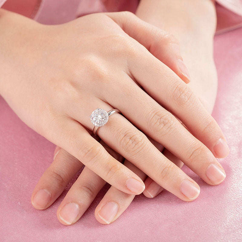 1.5 Carat Moissanite Diamond Ring Halo 925 Sterling Silver