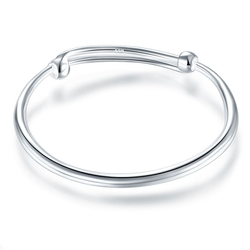 Solid 999 Silver Bangle Bracelet Baby Gift Adjustable Size