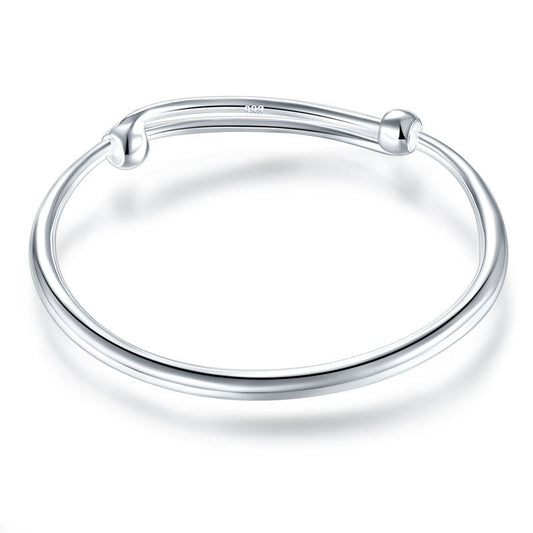 Solid 999 Silver Bangle Bracelet Baby Gift Adjustable Size