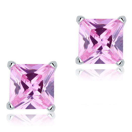 1 Carat Pink Created Diamond Solid 925 Sterling Silver Stud Earrings Jewelry