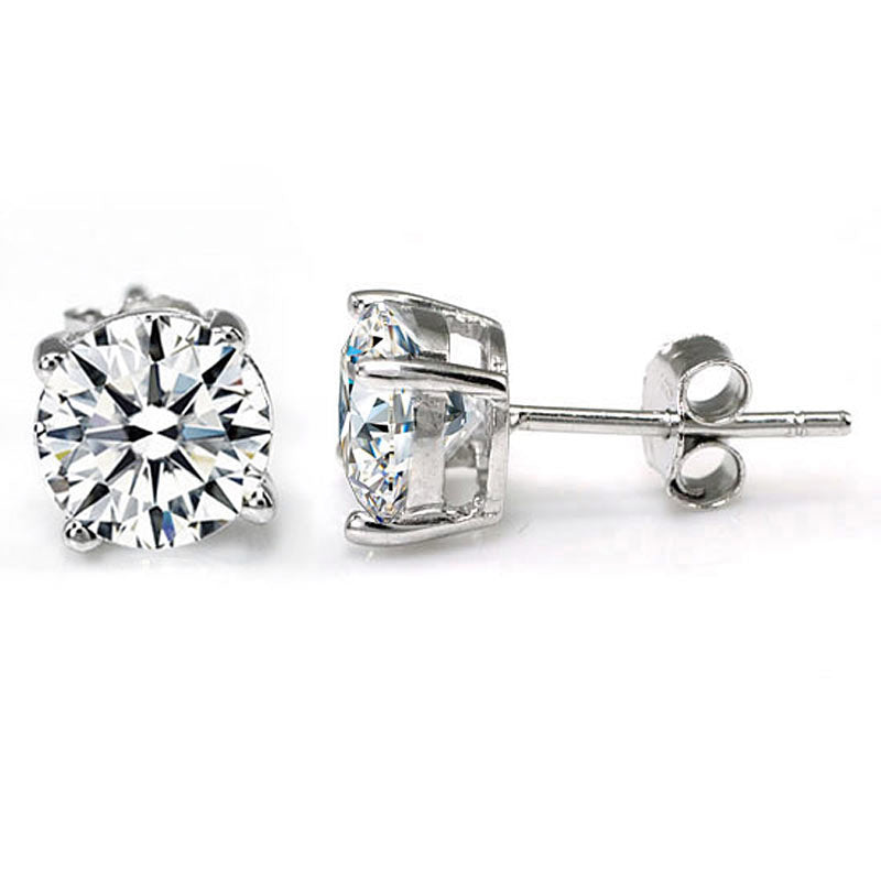 1 Carat Created Diamond Stud Earrings 925 Sterling Silver