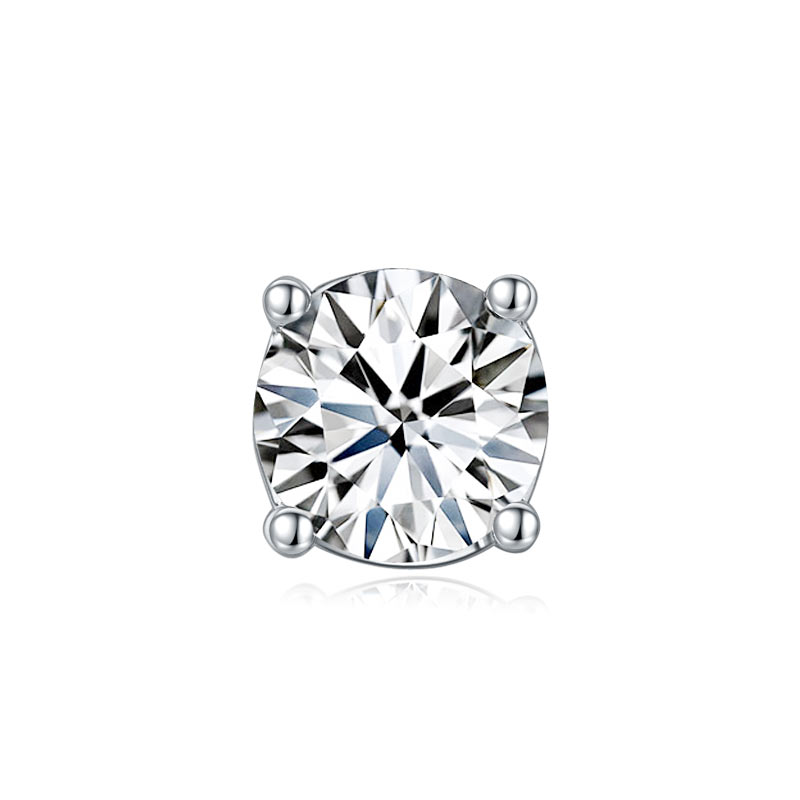 1 Carat Moissanite Diamond Men's Earrings (1 Piece) 925 Sterling Silver