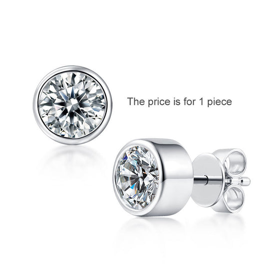 1 Carat Moissanite Diamond Earring (1 Piece) Unisex 925 Sterling Silver