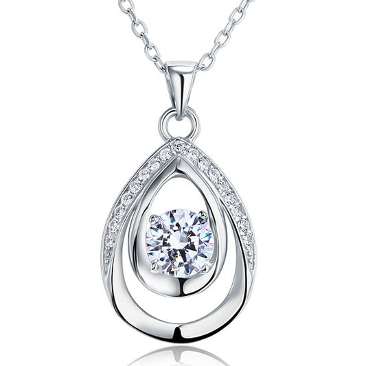 1 Carat Round Cut 925 Sterling Silver Bridesmaid Pendant Necklace