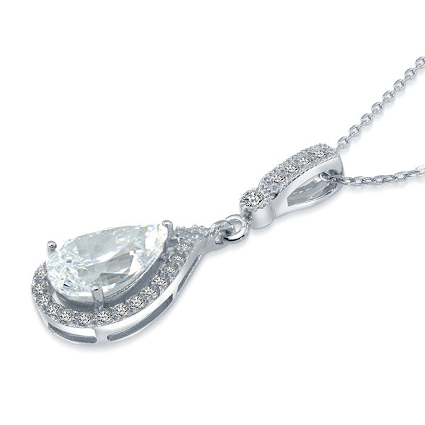 925 Sterling Silver Bridesmaid Pendant Necklace Bridal Wedding Tear Drop