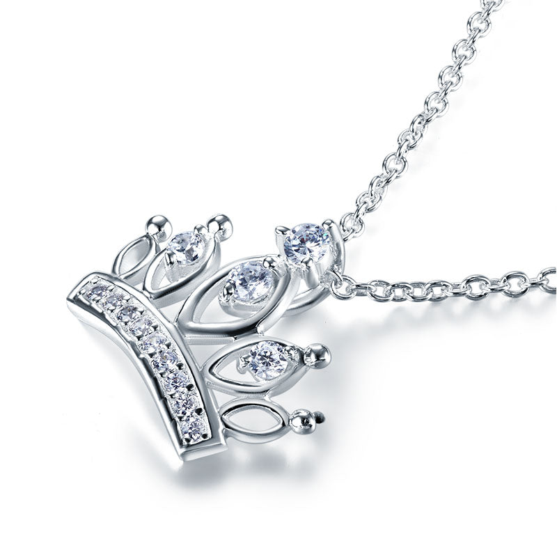 Kids Girl Crown Pendant Necklace 925 Sterling Silver Children Jewelry