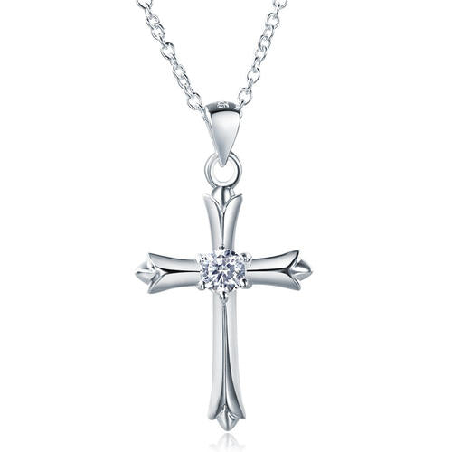 Kids Girl Cross Pendant Necklace 925 Sterling Silver Children Jewelry