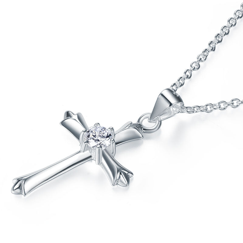 Kids Girl Cross Pendant Necklace 925 Sterling Silver Children Jewelry