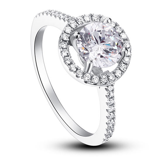 1.25 Carat Round Cut Created Diamond 925 Sterling Silver Wedding Engagement Ring