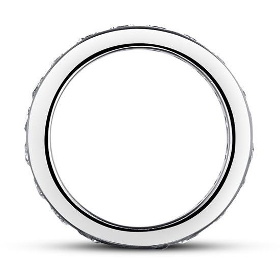 Channel Setting Created Diamond 925 Sterling Silver Eternity Band Wedding Anniversary Ring