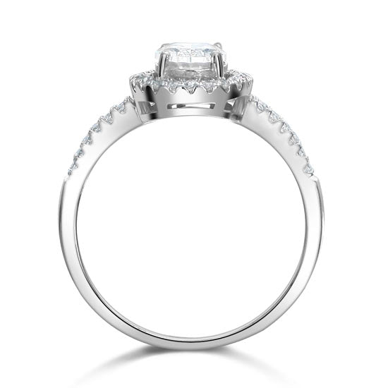 1.5 Carat Created Diamond Engagement Sterling 925 Silver Ring