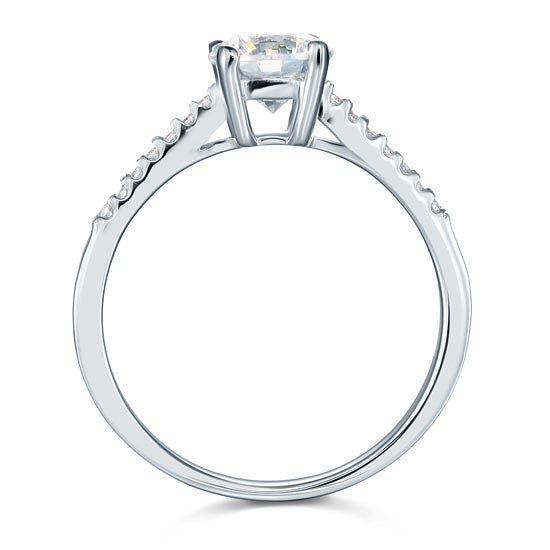 Created Diamond Sterling 925 Silver Engagement Ring