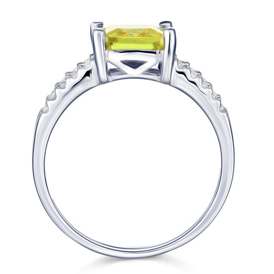 Yellow Canary Colour 2 Carat Created Diamond Sterling Silver 925 Ring
