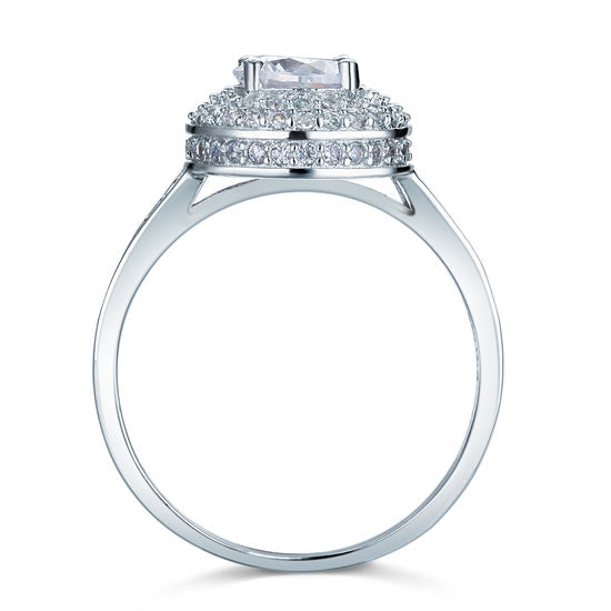 1 Carat Round Cut Created Diamond Wedding Engagement Sterling 925 Silver Ring