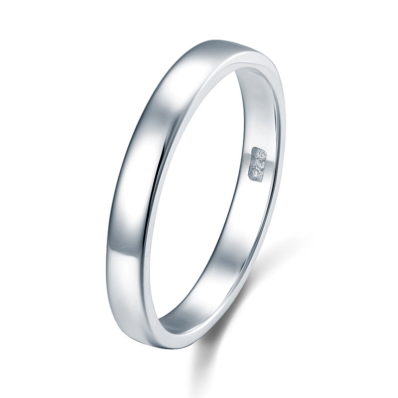 Classic Plain Solid Sterling 925 Silver Wedding Band Ring