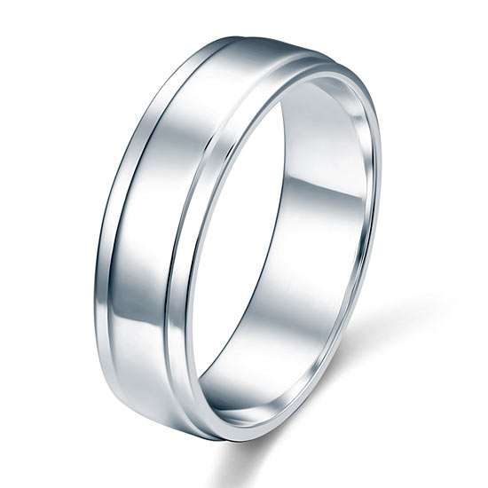 Men's Solid Sterling 925 Silver Wedding Band Ring