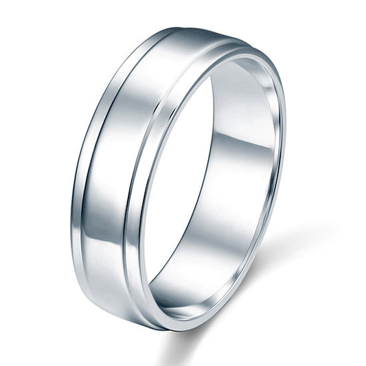 Men's Solid Sterling 925 Silver Wedding Band Ring