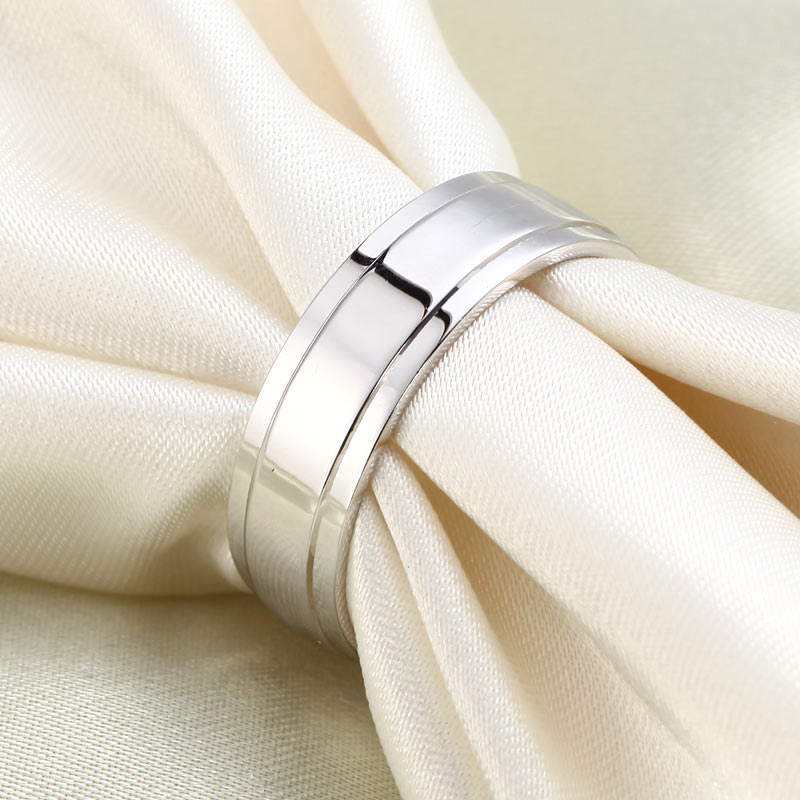 Men's Solid Sterling 925 Silver Wedding Band Ring