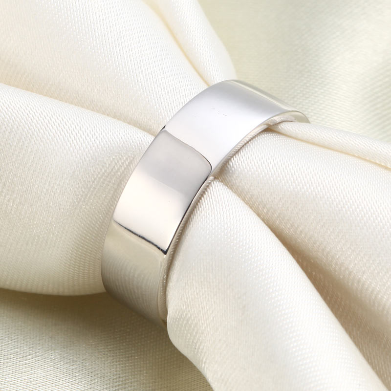 Men's Solid Sterling 925 Silver Wedding Band Ring