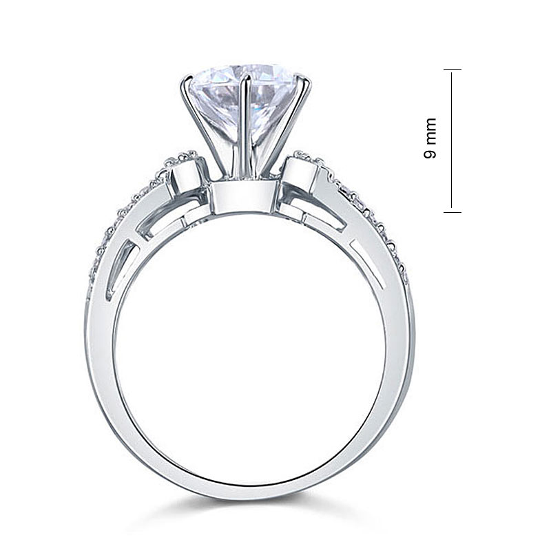 2 Carat Created Diamond Solid 925 Sterling Silver Wedding Engagement Ring