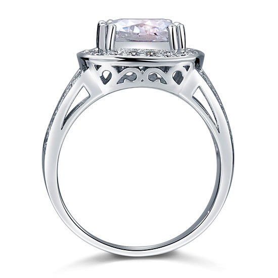 Art Deco Vintage Style 4 Carat Cushion Created Diamond Solid 925 Sterling Silver Wedding Engagement Ring